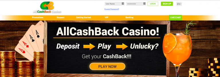 Объяснение Cashback Allcashback Casino