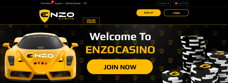 Страница приветствия Enzo Casino