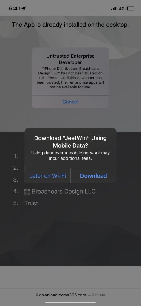 Скачать приложение Jeetwin для iOS